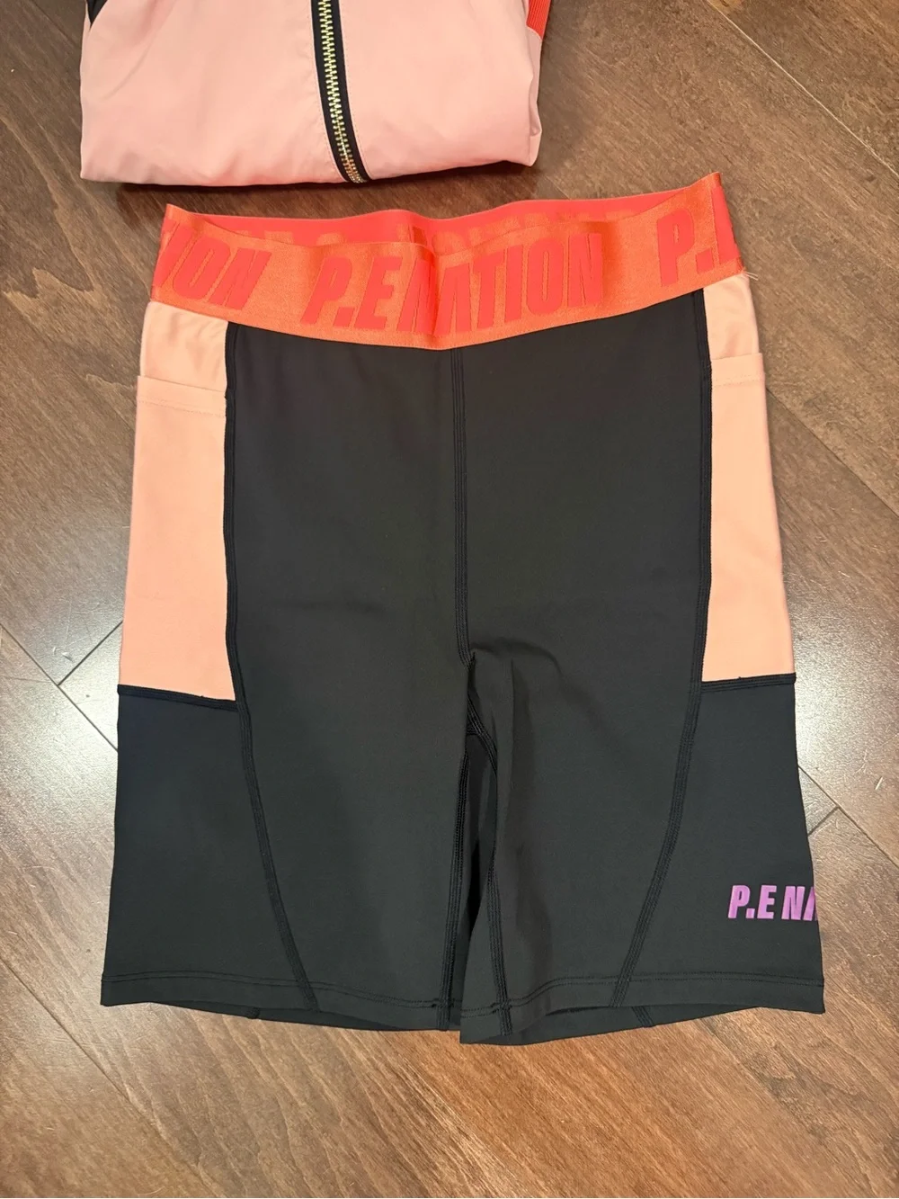 P.E Nation Pink, Black & Orange Kids Active One-Piece Set